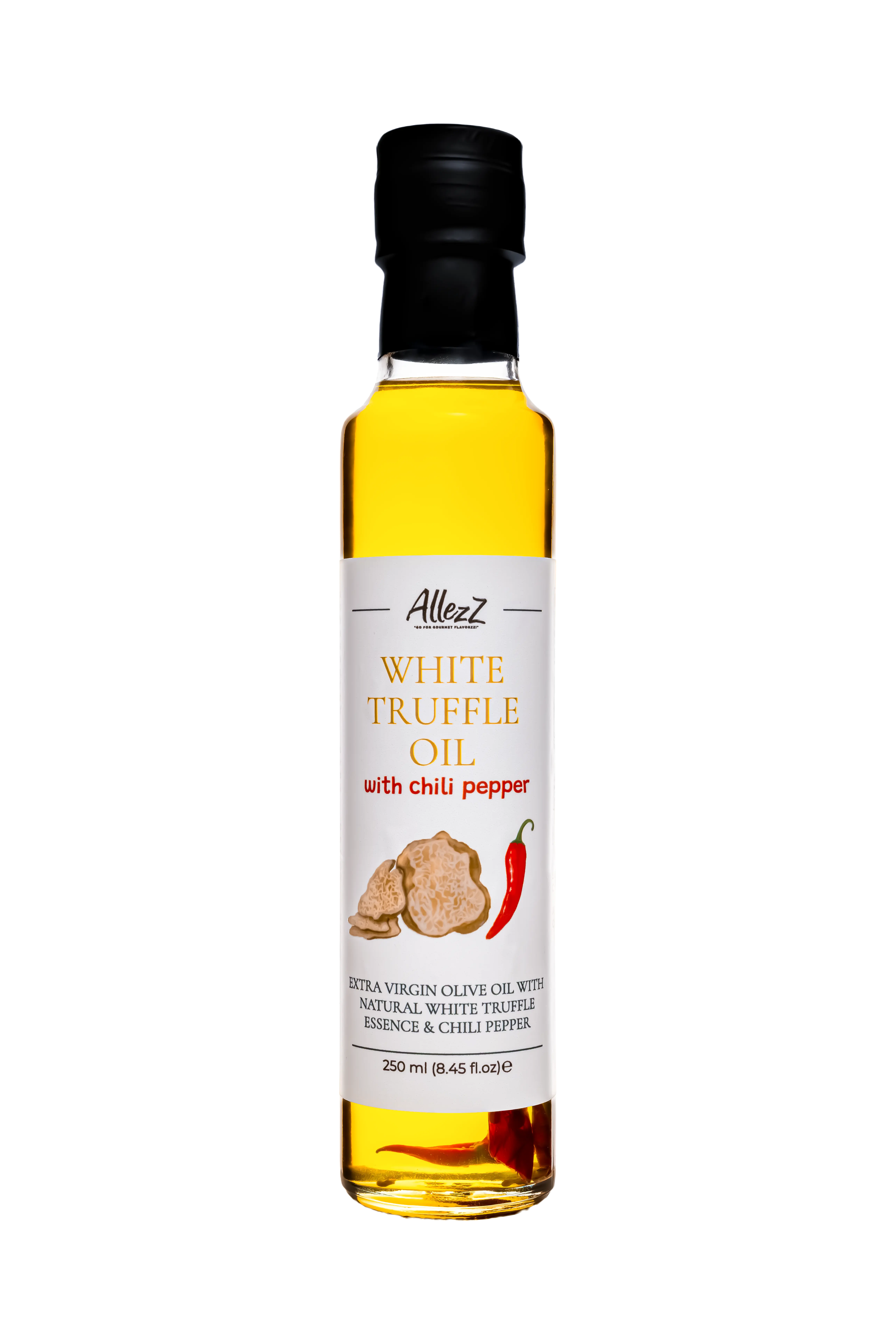 Allezz White Truffle Flavored Extra Virgin Olive Oil with Hot Peppers